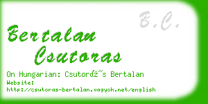 bertalan csutoras business card